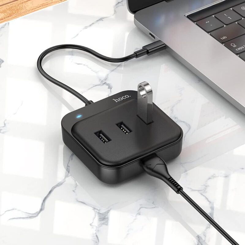 ⁦محول HB37 6 في 1 مع منافذ USB 3.0 وشحن PD 100W | أداء عالي ودقة مذهلة⁩ - الصورة ⁦5⁩
